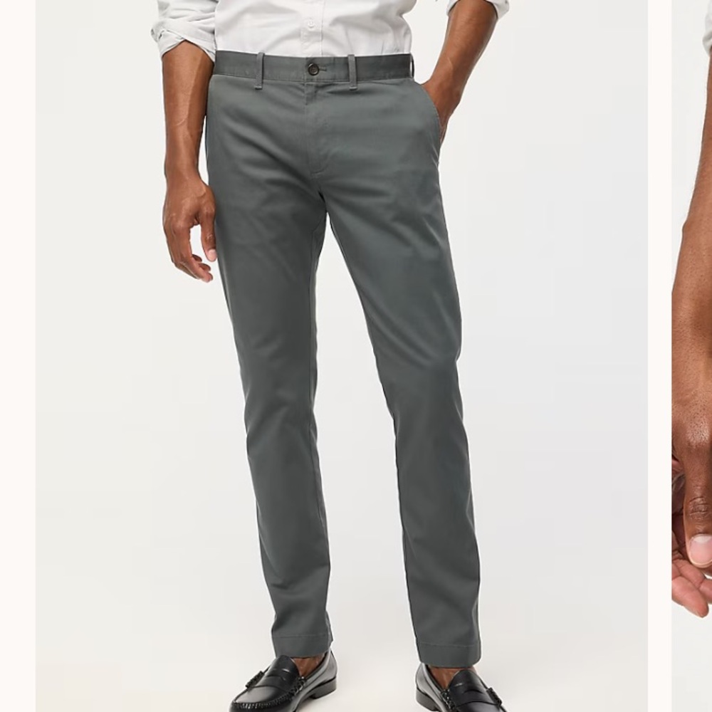 J Crew Mens Straight Flex Chino Pants Tarnished Metal 36x32